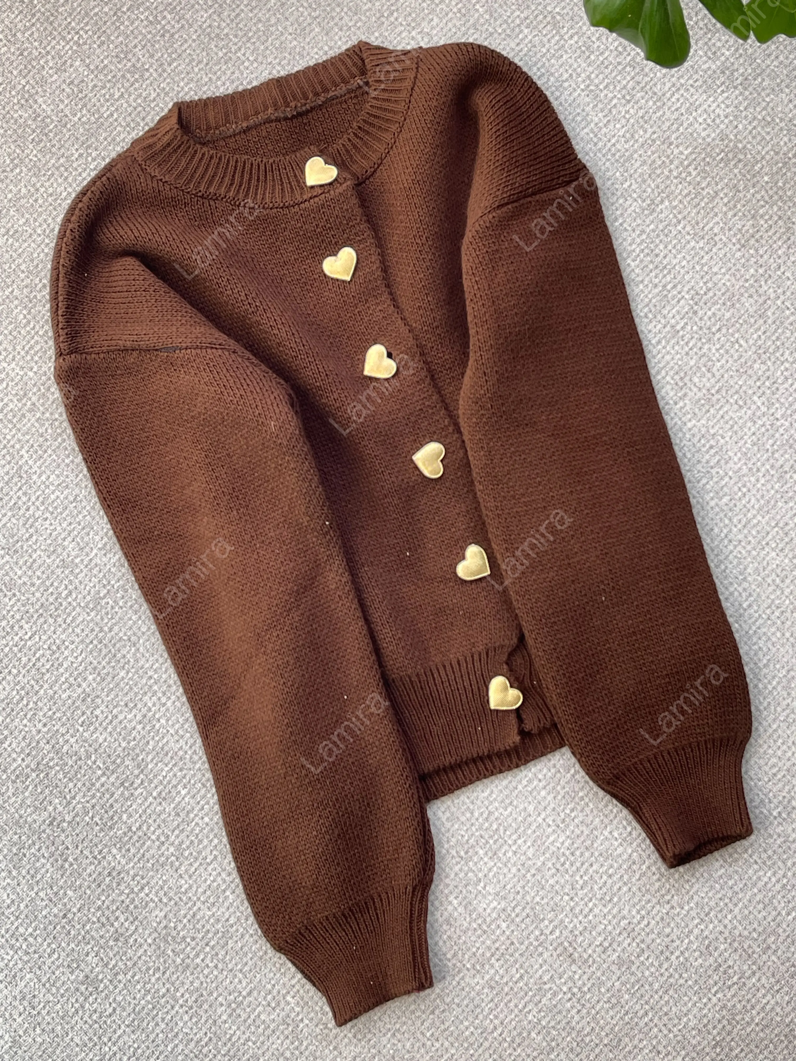 ژاکت بافت قلبی برند ترک